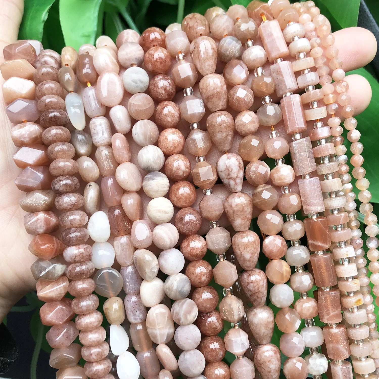 2-12mm Faceted Natural Orange Sun Stone Quartz Stone Beads Round Loose Beads For Jewelry 15\'\' strand DIY Bracelet Necklace