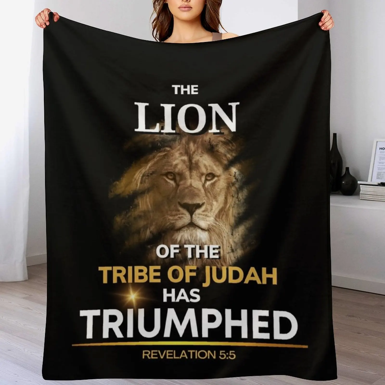

Lion of the Tribe of Judah Has Triumphed Throw Blanket Soft Big Camping Hairy for sofa Blankets