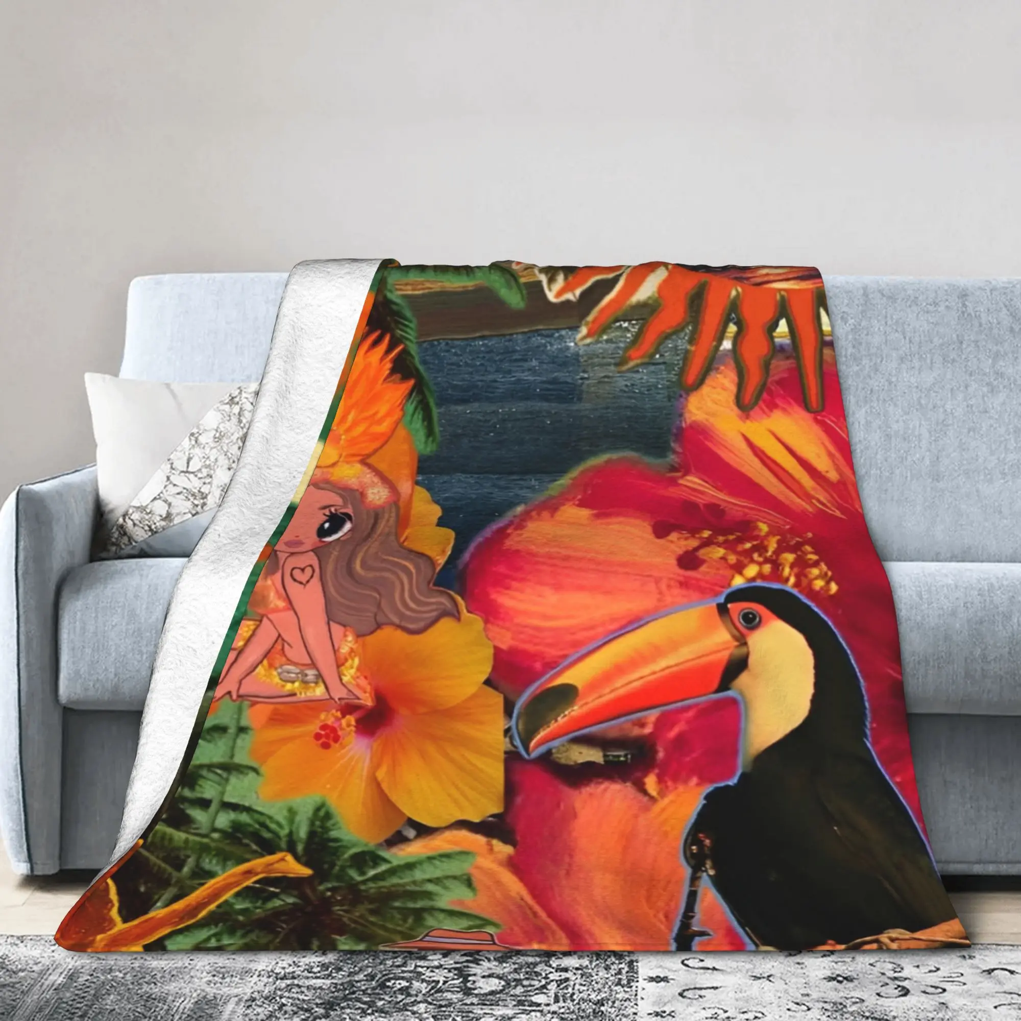 Papasito Tropicoqueta Karol G Knitted Blanket Fleece Latina Foreva Super Soft Throw Blankets for Bedroom Sofa Bed Rug
