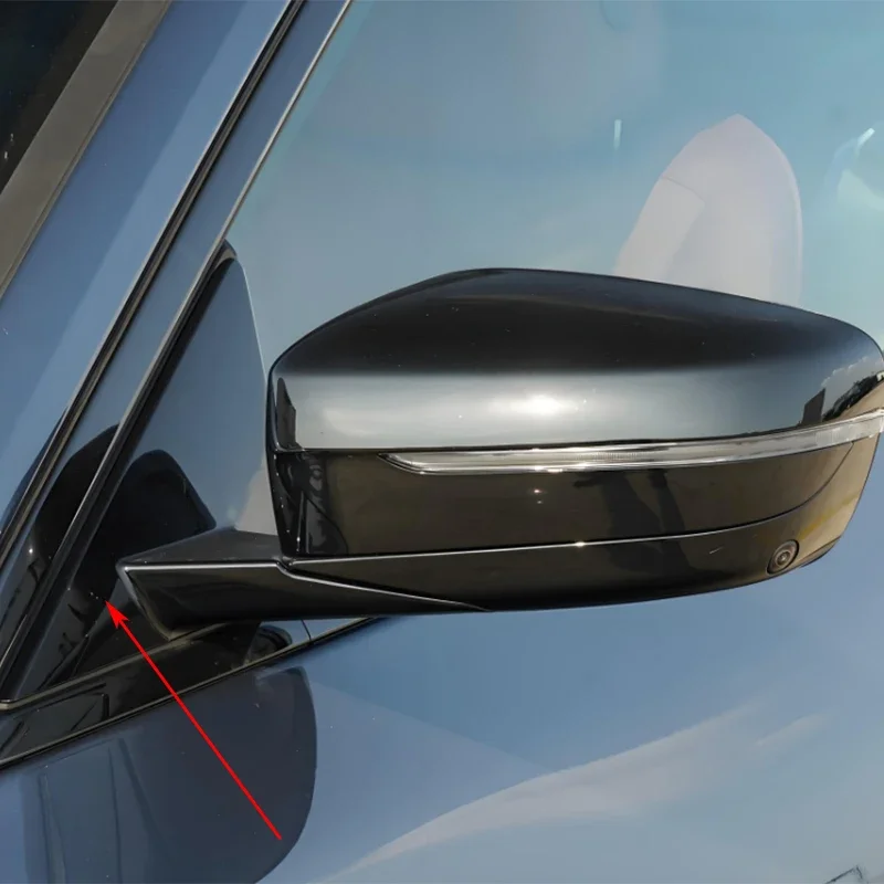 new Black Front Window Triangle Trim Plate Side Mirror Garnish Cover Panel Mirror Base Holder for BMW 4 Series F33 2014-2018