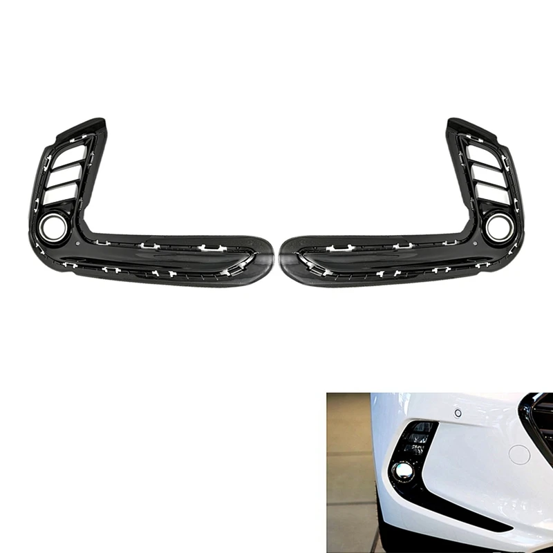 Front Bumper Grille Driving Lamp Cover Fog Light Cover For Hyundai Elantra 2016-2019 High Configuration