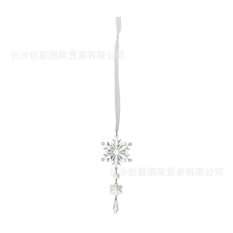 Christmas Snowflake Pendant Car Hanging Pendant Diy Christmas Tree Decoration Crystal Pendant Christmas Decoration Children Gift