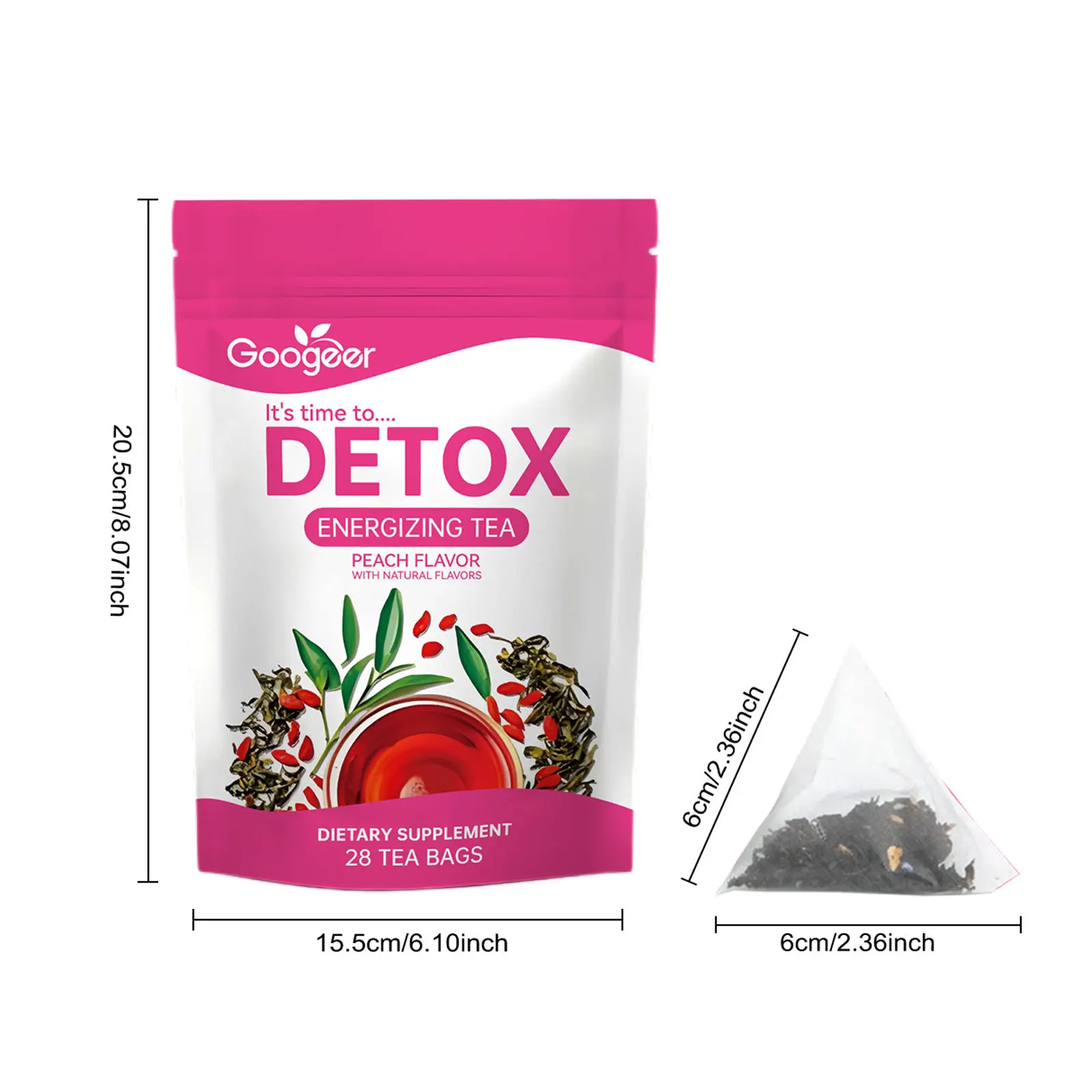 

2PCS Detox Tea - Slimming Tea for Women & Men Detox Cleanse, Flat Belly, Bloating, Healthy Weight Digestive Health, Peach Flavor