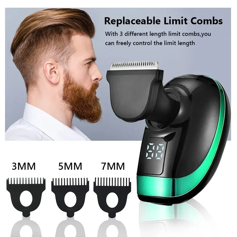 5 in 1 Men's Rechargeable Electric Shaver 5 Floating Head Beard, Nose and Whisker Trimmers 4D Skinhead Shaver Groomer