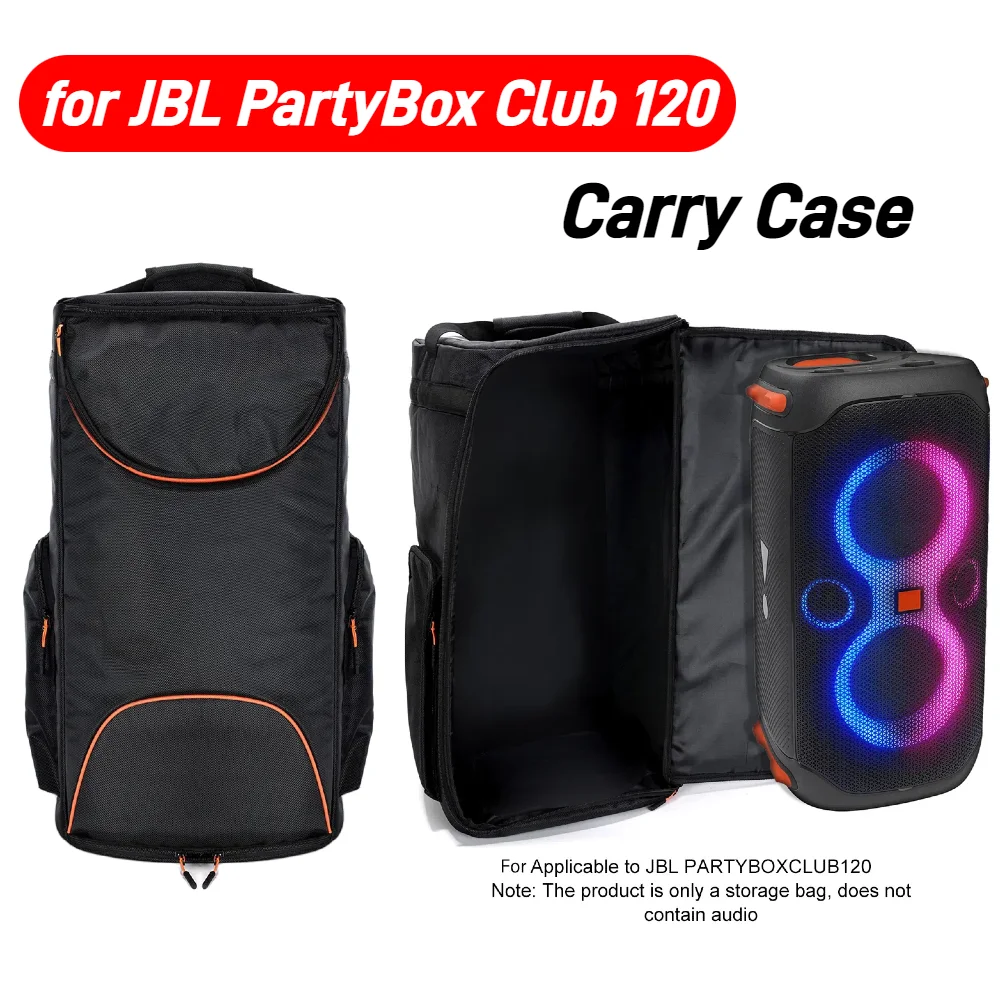 Carry Case Anti-Slip Portable Speaker Carry Tote Bag Multi-Pockets Speaker Protection Case for JBL PartyBox Club 120 Accessories