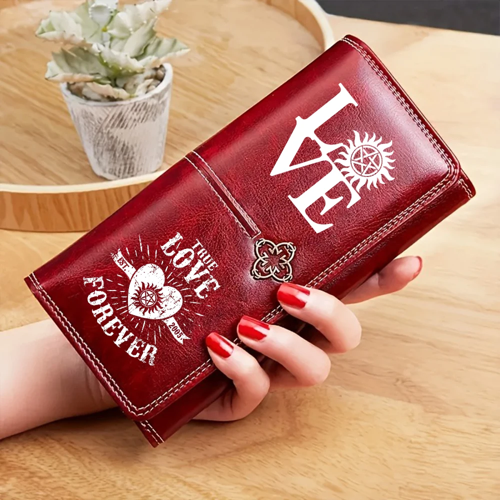 Supernatural Leather Women's Wallet Luxury Long Purses for Women Cards Holder Wallets with Zip Coin Pocket Ladies Handbags