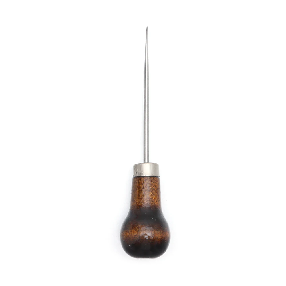 Shoes Bags Hole Hook Leather Tool Wood Handle Sewing Accessories Sewing Awls Stitching Awl Cone Needle