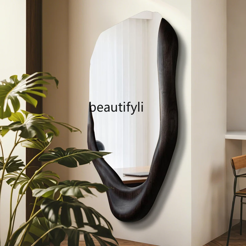

French retro bathroom mirror wall hanging special-shaped household irregular mirror living room decorative mirror