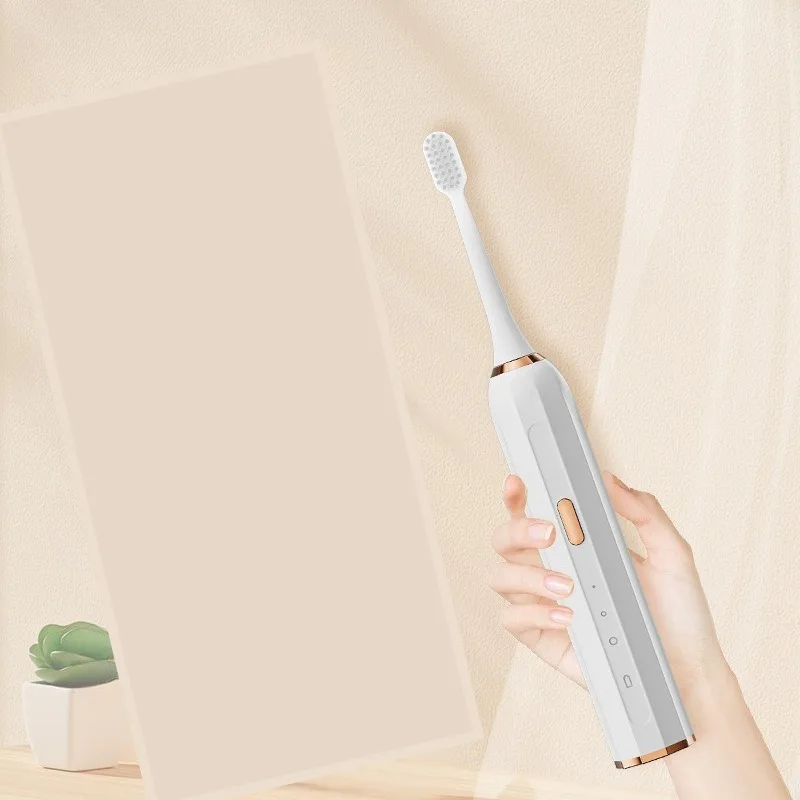 فرشاة أسنان ذكية مغناطيسية للإرتفاع بالموجات الصوتية قابلة لإعادة الشحن عبر USB وشعيرات ناعمة مقاومة للماء 5 تنظيف #3