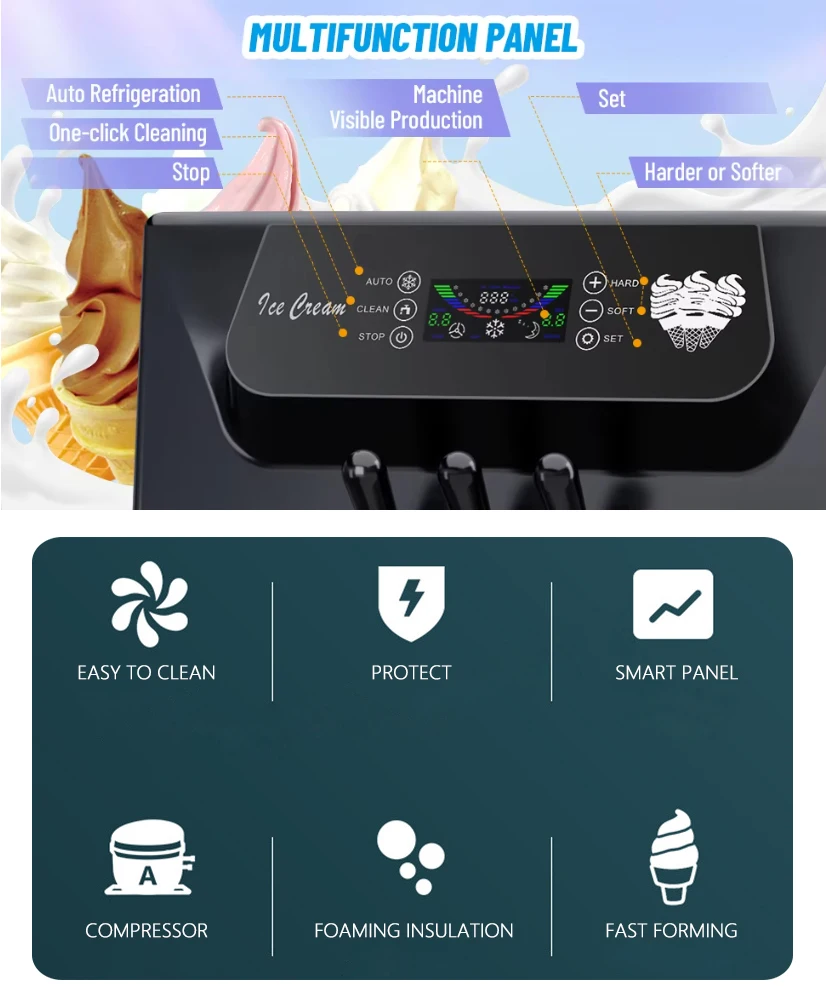 

Машина для приготовления мороженого 20-28 л/ч, настольная коммерческая машина для мягкого мороженого, аппарат для мороженого для бизнеса, цена