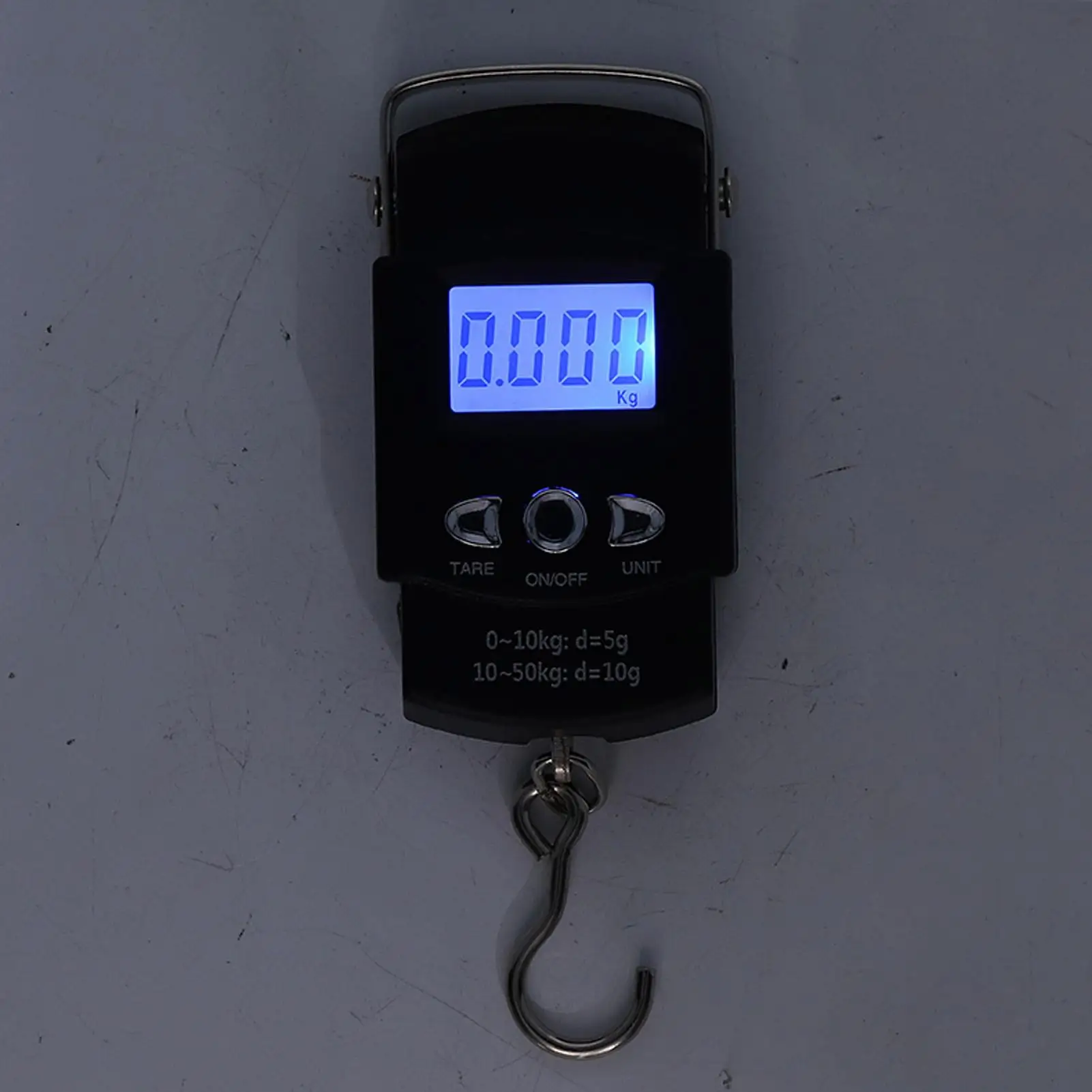 Timbangan Kait Elektronik Digital dengan Layar LCD dan Meteran Pita Tersembunyi 1 Meter untuk Memancing dan Penggunaan Dapur Kapasitas 50kg