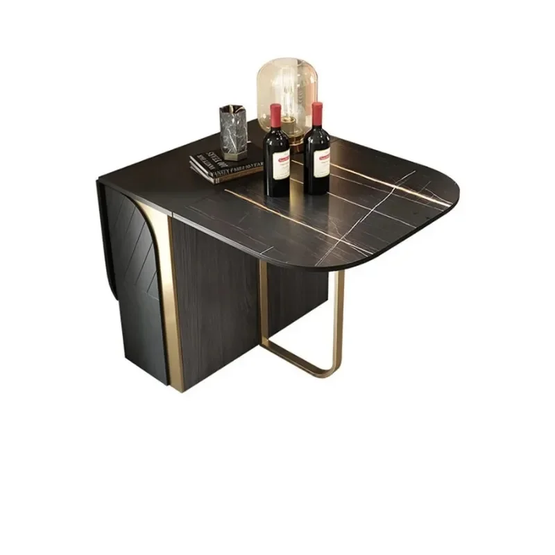 

Light Luxury Folding Dining Table And Chair Combination Post-Modern Simple Multifunctional Small Household Rock Board Table