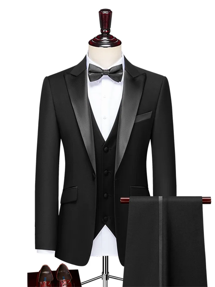 Terno de smoking masculino para desempenho, vestido de casamento, banquete, banquete em relevo, noivo, dança, casamento, LE355smoking