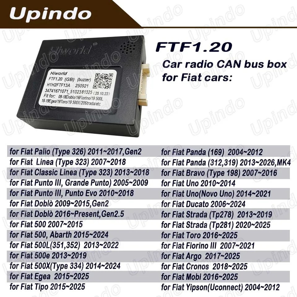 Car Radio CANBus Decoder CAN Bus Adapter for FIAT Doblo 500 Uno