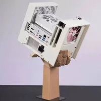 ITX Mini Tower Case, Tempered Glass Sea View Room Desktop Chassis, Compatible with 17x17/17x19 Mainboard & SFX PSU, DIY Custom S 4