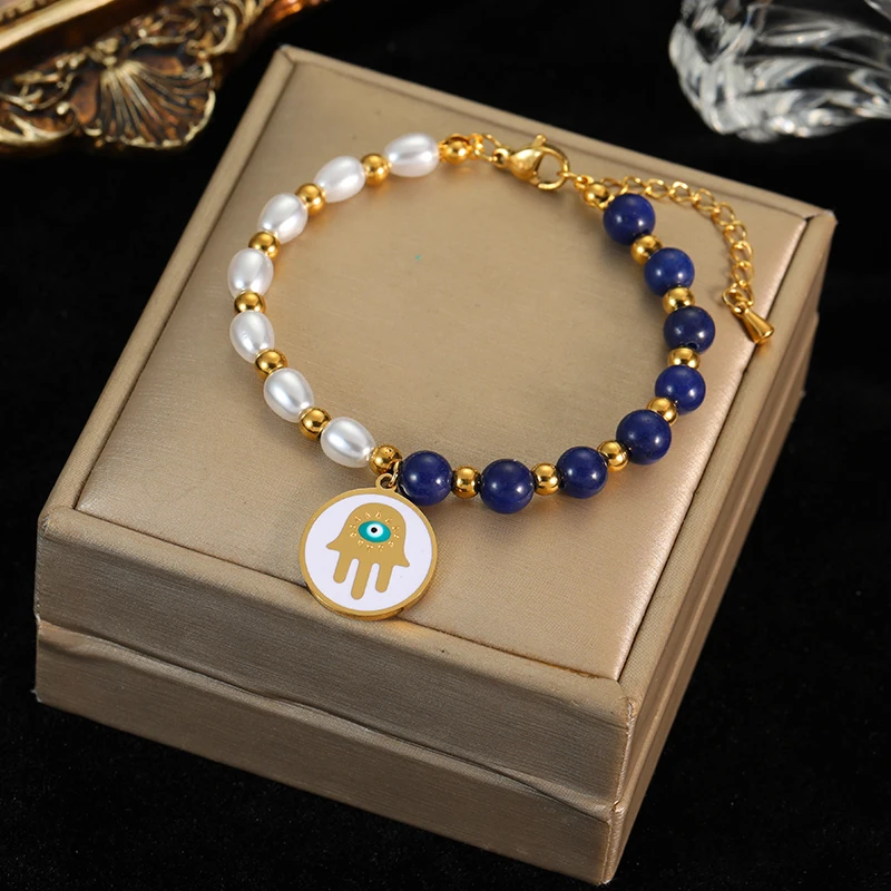 EILIECK 316L Edelstahl Blauer Zirkon Kristall Charm Halskette Ohrringe Armband Für Frauen Goldfarben Schmucksets Accessoires – Detail 23