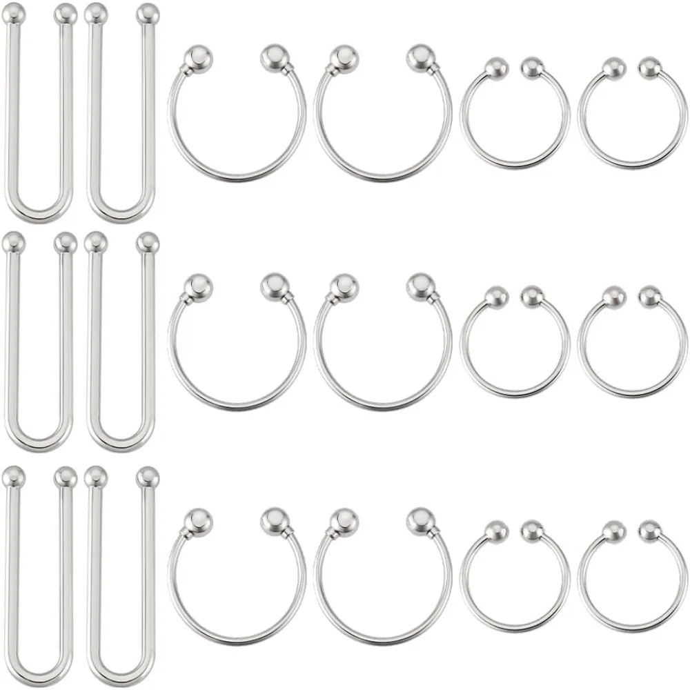 

18pcs 3 Sizes Alloy Bikini Clips U Shape Ring Buckle Bra/Bikini Hook Closure Front Closing Clasp Clicker Closure Garment Clasps