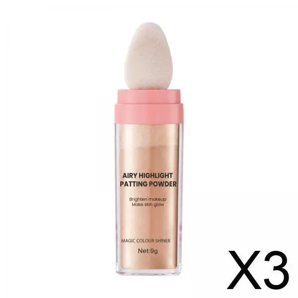 Barra de polvo resaltador de alto brillo con maquillaje de rubor iluminador para brillo y contorno facial natural