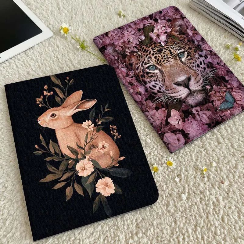 

Cartoon Rabbit Floral Art Gift Tablet Case For Xiaomi Redmi Mini Pad SE K 2 4 5 6 7 8 2023 2025 11 8.8 11.2 10.1 Pro