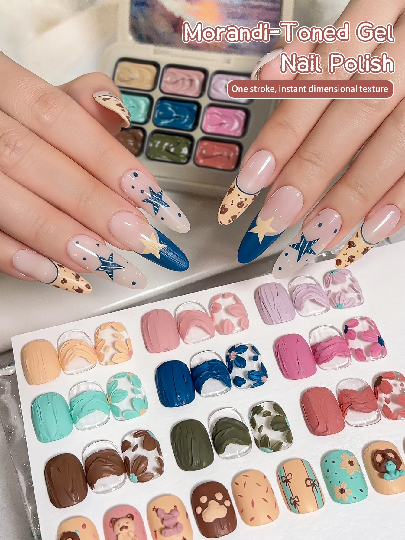 

9Colors Morandi Painting Patting Glue Limited Gel Nail Polish Gradient Semi Permanent Soak Off UV LED Nail Art Gel Varnishes