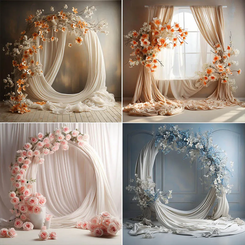 

Mehofond Photography Background Room Floral Arch Window Adult Birthday Wedding Maternity Portrait Decor Backdrop Photo Studio