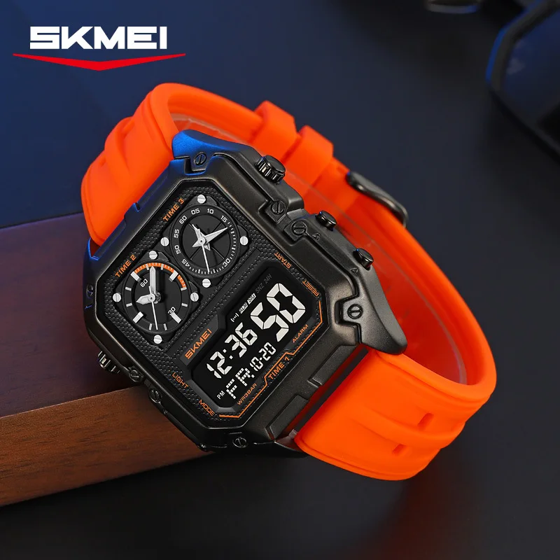 Men's Multi-function Dual-display Electronic Watch Four-place Time Stopwatch Countdown Luminous Wholesale 2580
