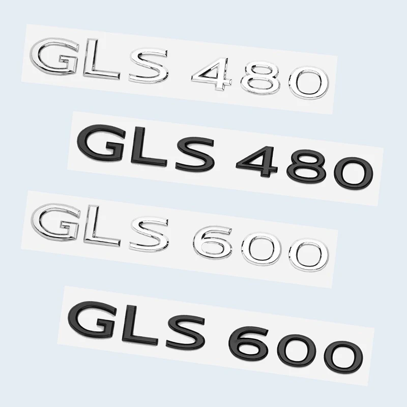 New Chrome Black Letters GLS480 GLS600 V12 Emblem for Benz Maybach CLS Class Car Fender Trunk Rear X167 Logo Sticker