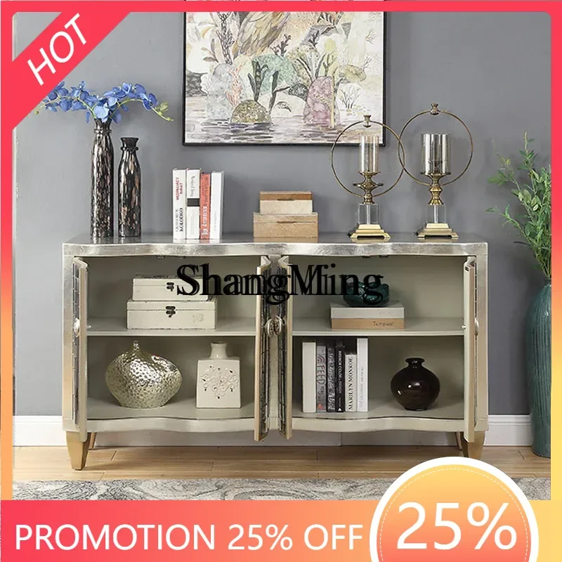 

CL light luxury dining side wine cabinet living room storage porch solid wood foyer storage cabinet villa decoration