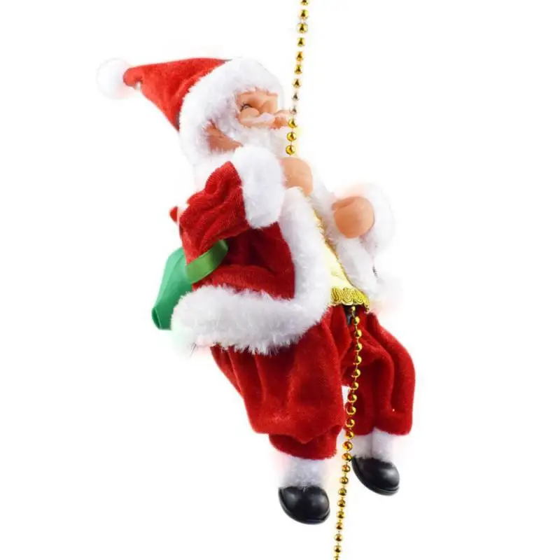 Electric Santa Claus Climbing Rope Ladder With Music Santa Musical Toys For Christmas Tree Home Decor Gifts For Boys And Girls