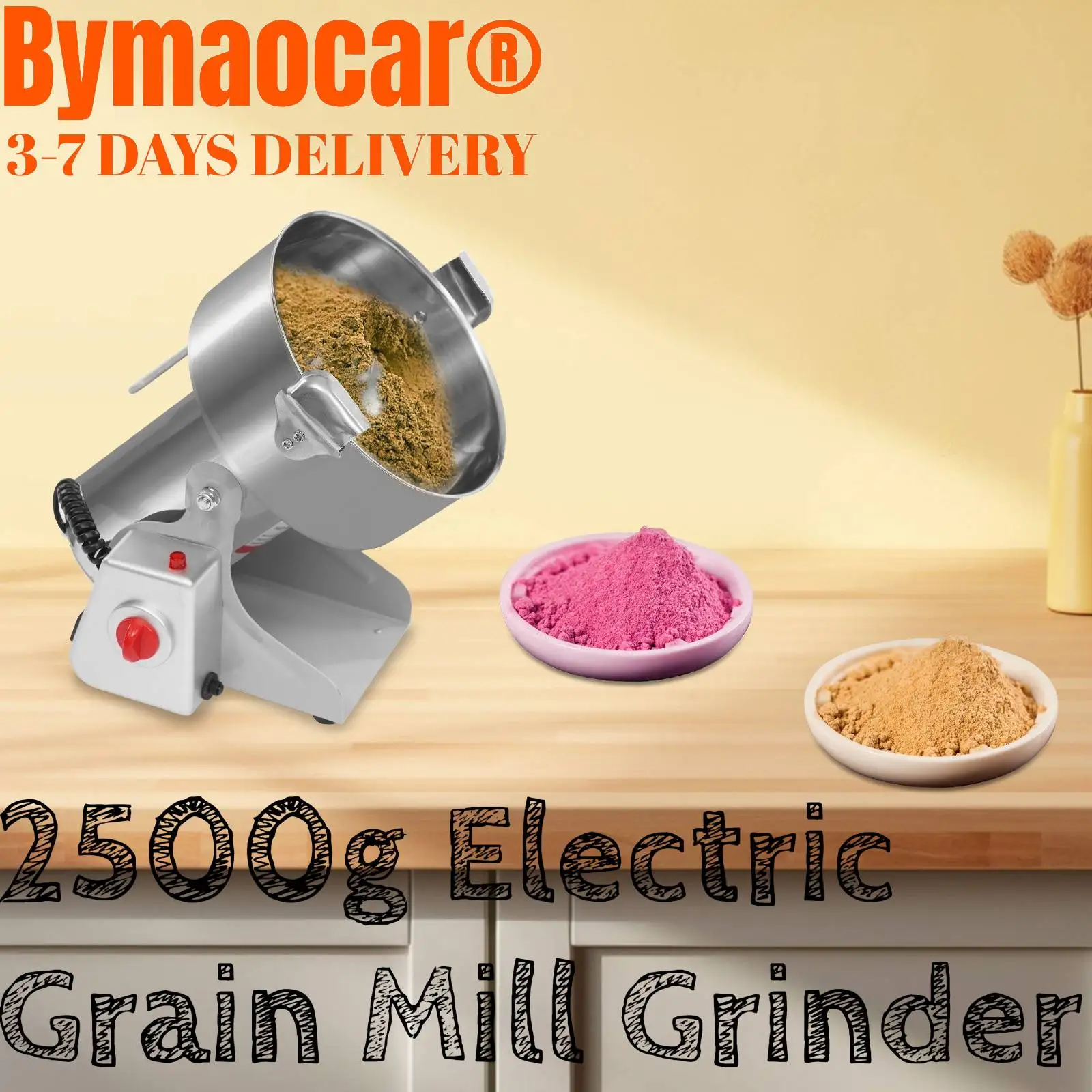 

Электрическая мельница для зерна 2500 г с функцией синхронизации, 4500 Вт, высокоскоростной пульверизатор для сухих трав, специй, кофе, семян, риса, кукурузы, машина