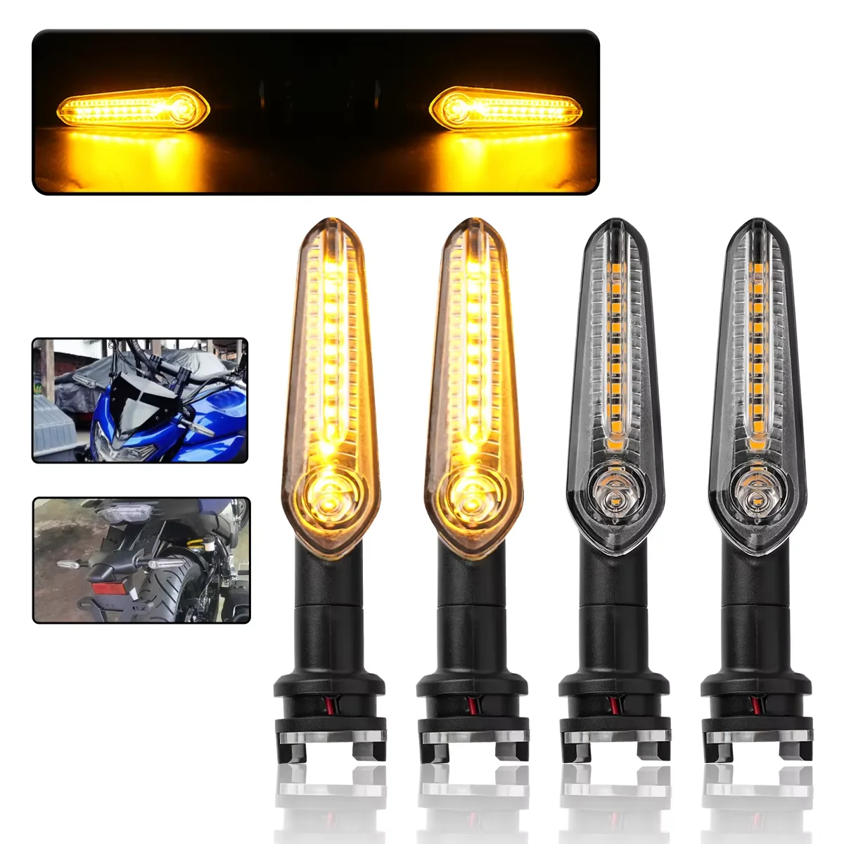 Universal Led Motorcycle Directional Indicators Turn Signals Stop Signal Light Flashing Rear Tail Brake Flasher Light DRL Lamp