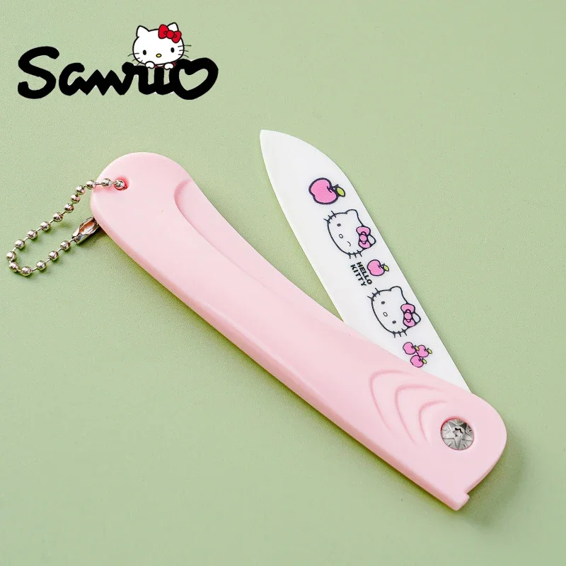 

Hello Kitty Kuromi Ceramics Folding Fruit Knife Kawaii Sanrio Anime Cartoon Series Exquisite Travel Portable Food Knife Peeler