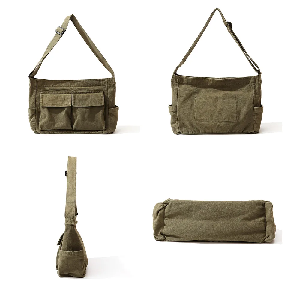 Women Canvas Shopping Bag Travel Shoulder Top-handle Bags Large Capacity Travel Crossbody Bag Tote Handbag