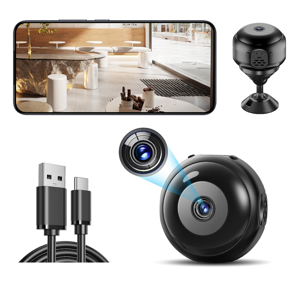 

Мини-камера A901 с Wi-Fi для помещений, беспроводная камера безопасности с ночным видением и циклической записью