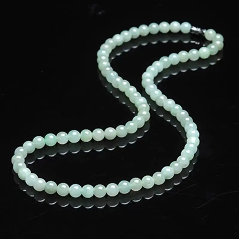 

Natural Emerald Necklace Myanmar Bead Necklace Fu Lu Shou Tricolor Jade Jadeware Necklace Jewelry