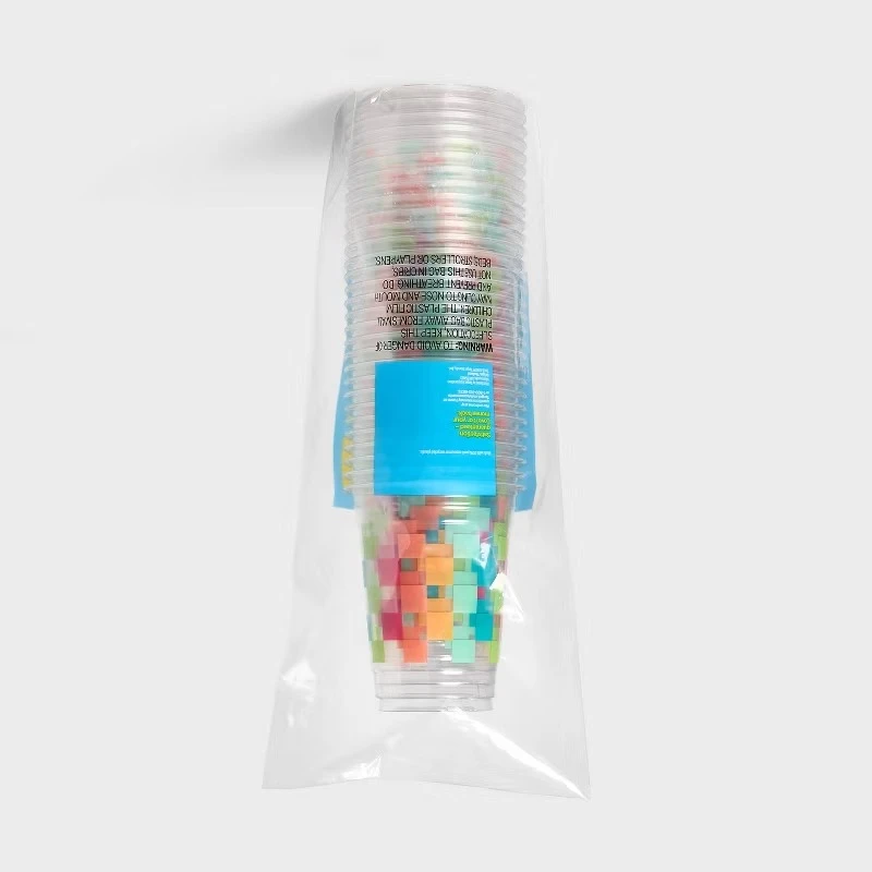 30ct 18oz Colorful Checkered Disposable Clear Plastic Party Cups
