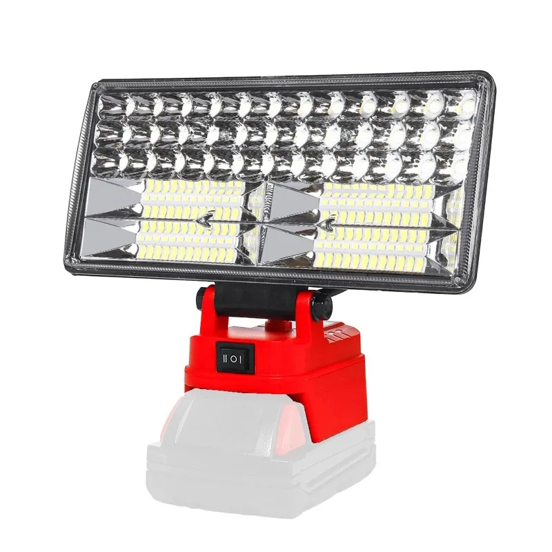 8-inch Portable Work Light with Dual USB Charging Ports for Makita/Milwaukee/DL 18/20V Battery LED Torch for Outdoor Activities