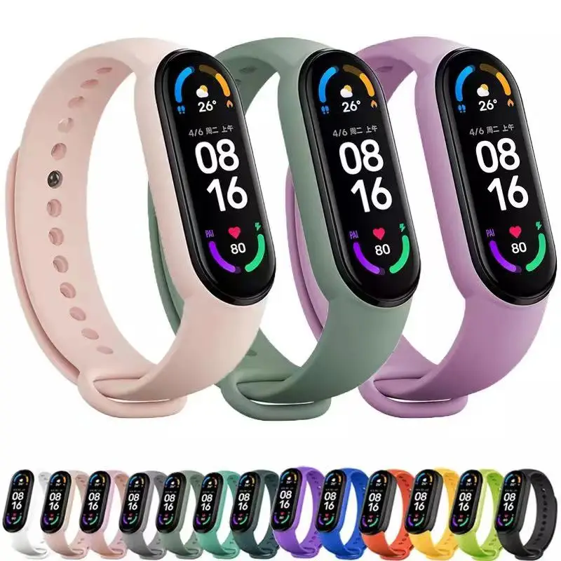 

Silicone strap For Xiaomi Mi Band 7 6 5 4 3 Comfortable sports bracelet Mi Band 7 6 5 Correa for Mi band 6 5 4 strap Accessories