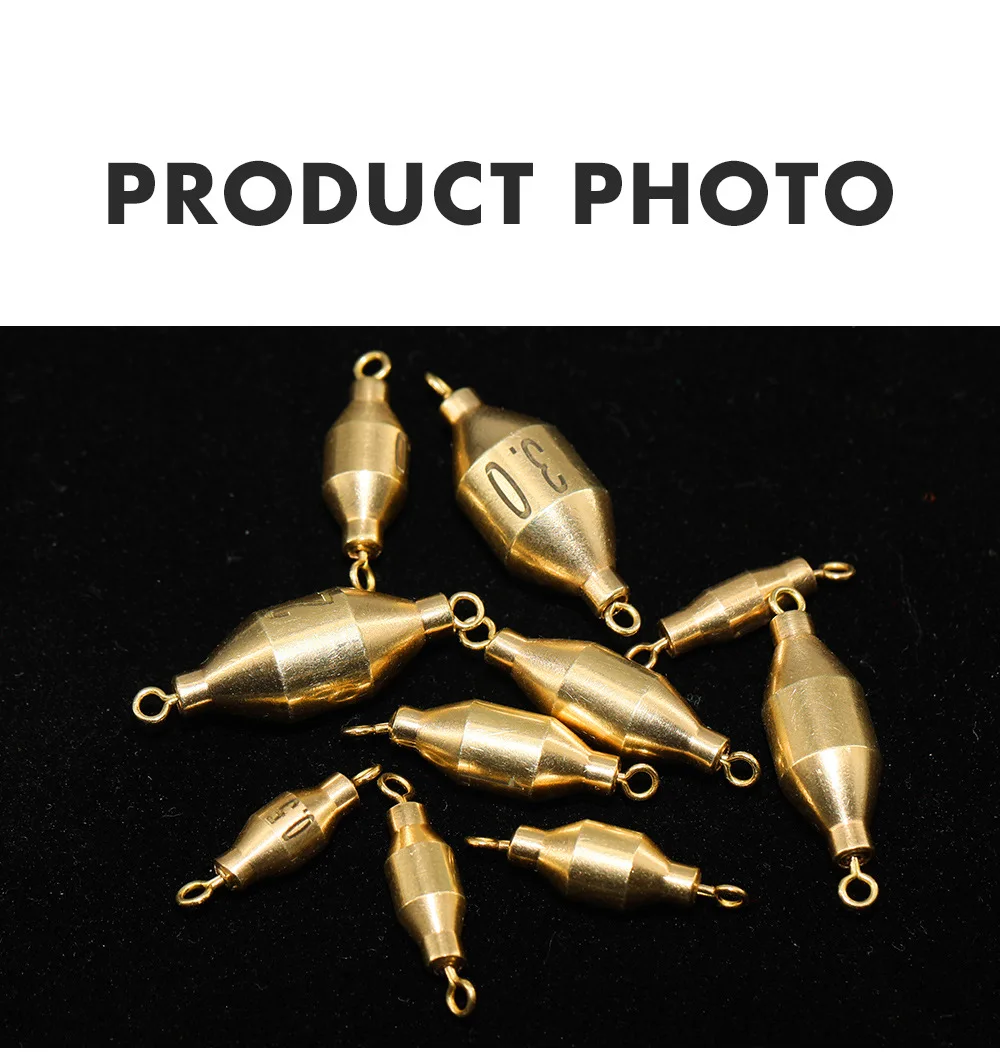 Pro Beros Messing Angel gewichte Troll ing Sinker Schwenk verbinder Zubehör 1,6 g-11g Anti-Corrision Kupfer Gewicht Down Sinker – Detail 7