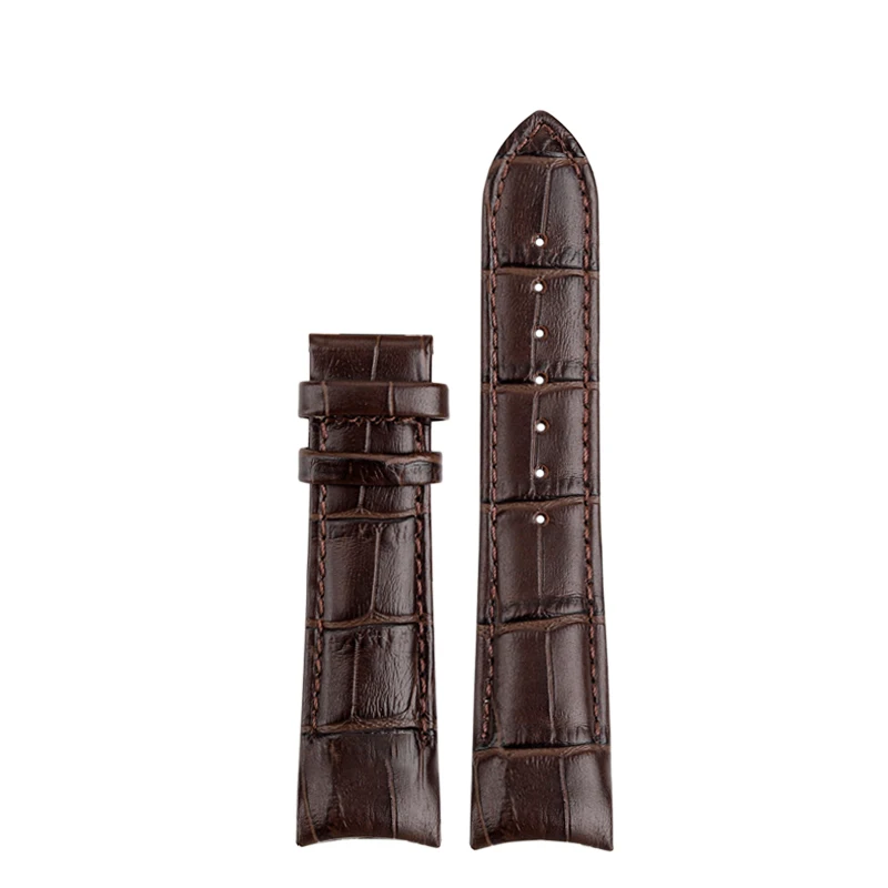 20 21mm The first layer of cowhide leather curved interface strap black brown watchband For Mido BELLUNA M024407A m024630a M024