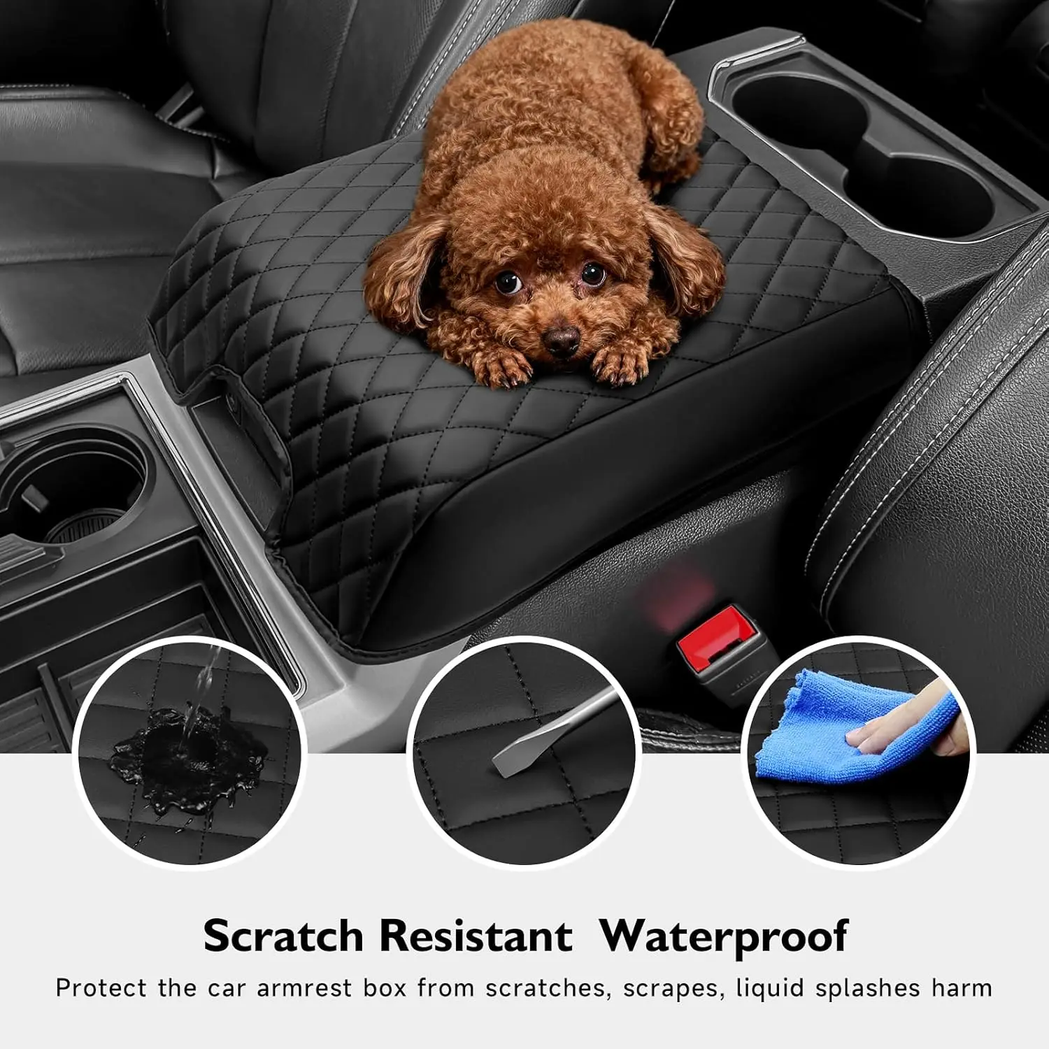 

(Bucket Seat Only) Cover for 2015-2020 Ford F150, 2017-2022 F250 F350 F450 and 2018-2024 Expedition Accessories Center Console