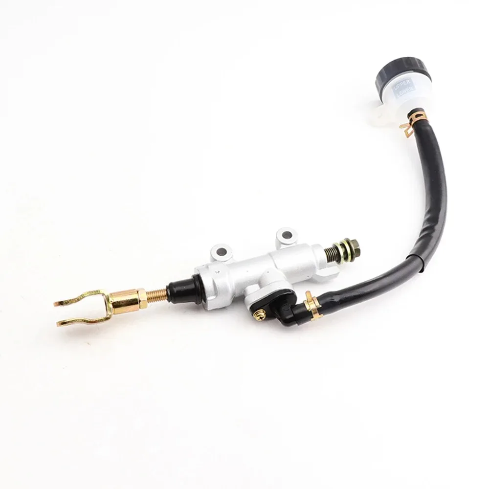 Silver Rear Foot Brake Master Cylinder Pump Quad ATV Hydraulic w/ Reservoir for Pit Dirt Bikes Motorcycle