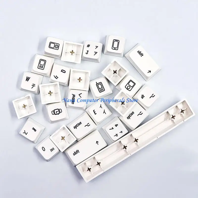F68C for Key Caps 133-Key Dye Sublimation PBT Keycaps MAC-style MDA Profile for MX Switches Mechanical Keyboard Japanese Engl