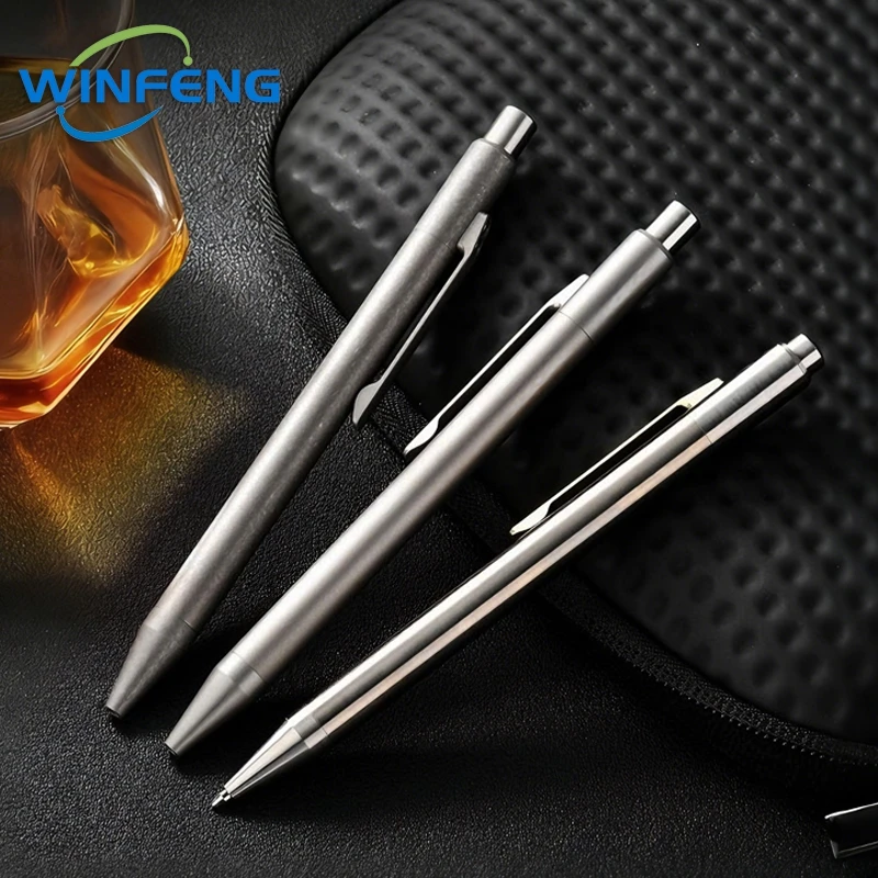 عالية الجودة TC4 التيتانيوم القلم الأعمال توقيع قلم حبر جاف الدفاع عن النفس قلم تخطيطي مدرسة مكتب القرطاسية #4