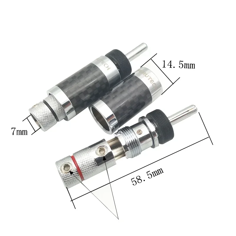 Furutech-バナナコネクタ,溶接なし,カーボンファイバー,hifiオーディオアダプター,スピーカーケーブル,7mm, 4個