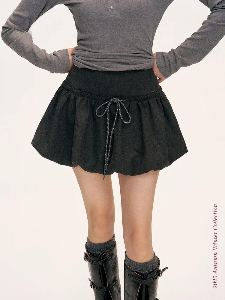 

Liilou Geometric Chic Color Blo Dstring High Waist Puffy ort f-length Skirt Princ Sle Polyester Fiber Ciwalk...