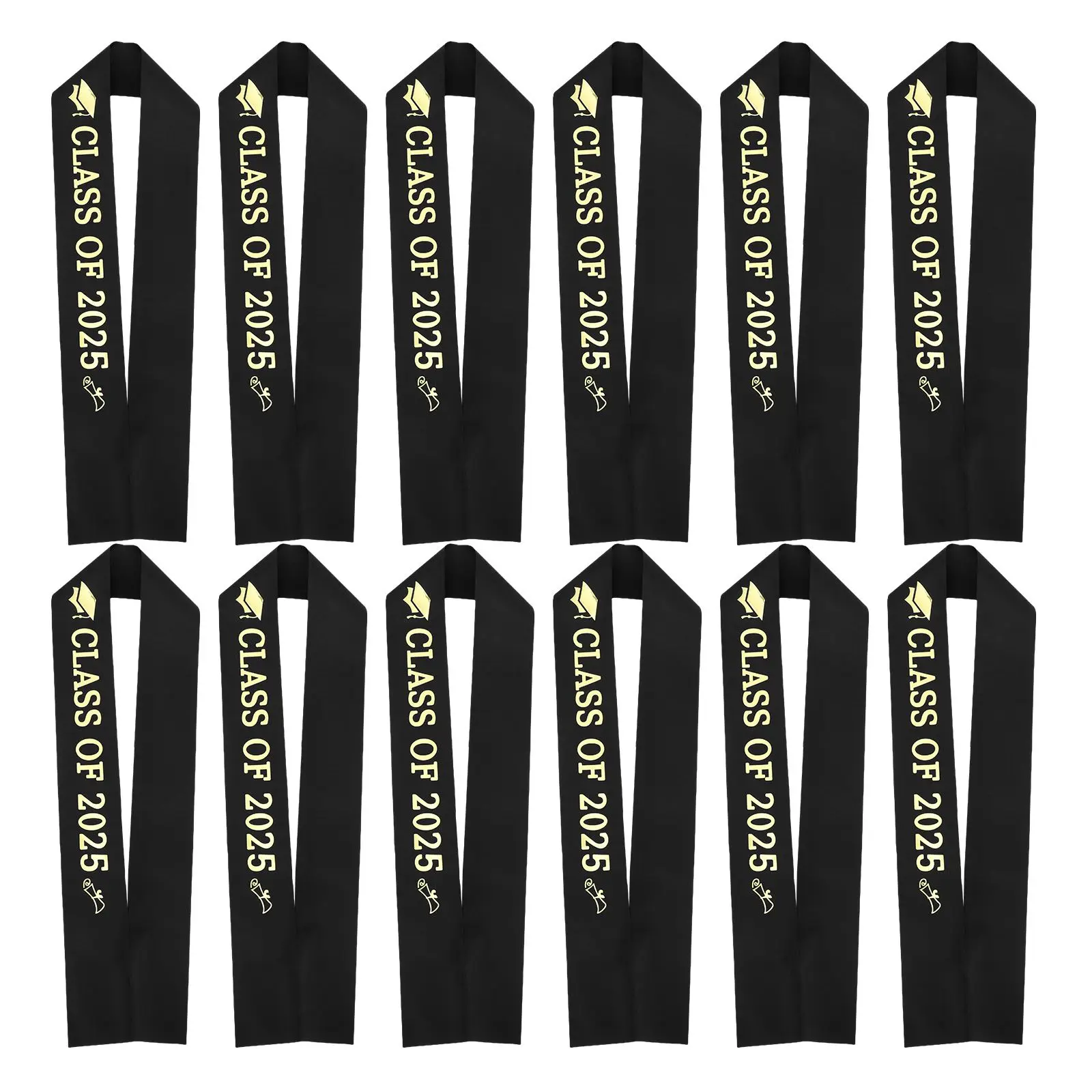 

12 Pcs Graduation Party Decorations Class of 2025 Congrats Shoulder Belt Sash Straps Ideal for Photos Ceremonies Proms Reusable
