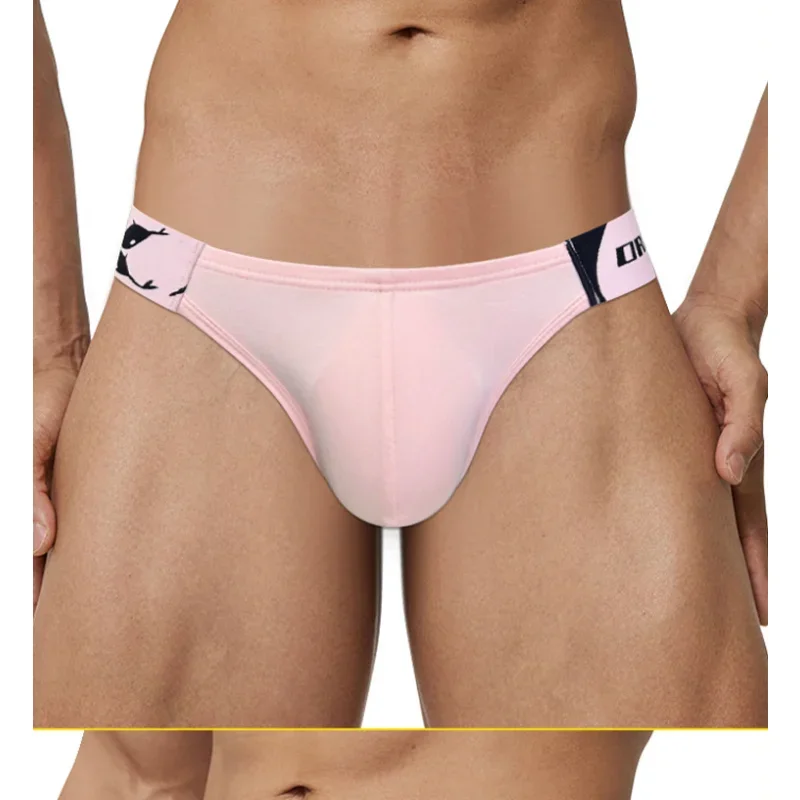 

Solid color fashion briefs men's thong hip clipped waist super low waist T pants OR6401