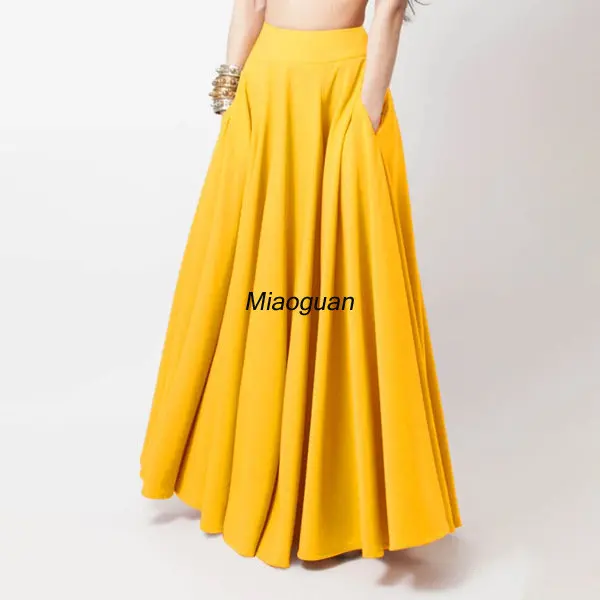 Casual Elegant A-line Party Beach Women Long Skirts 2023 Trend Spring High Waist Solid Skirts Female Loose Fashion Comfort Black