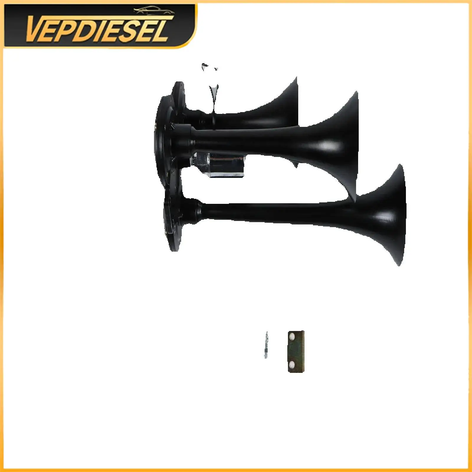 

12V/24V Pneumatic Triple Trumpet Air Horn for Truck Car Motorcycle ATV Chromium Plated Steel